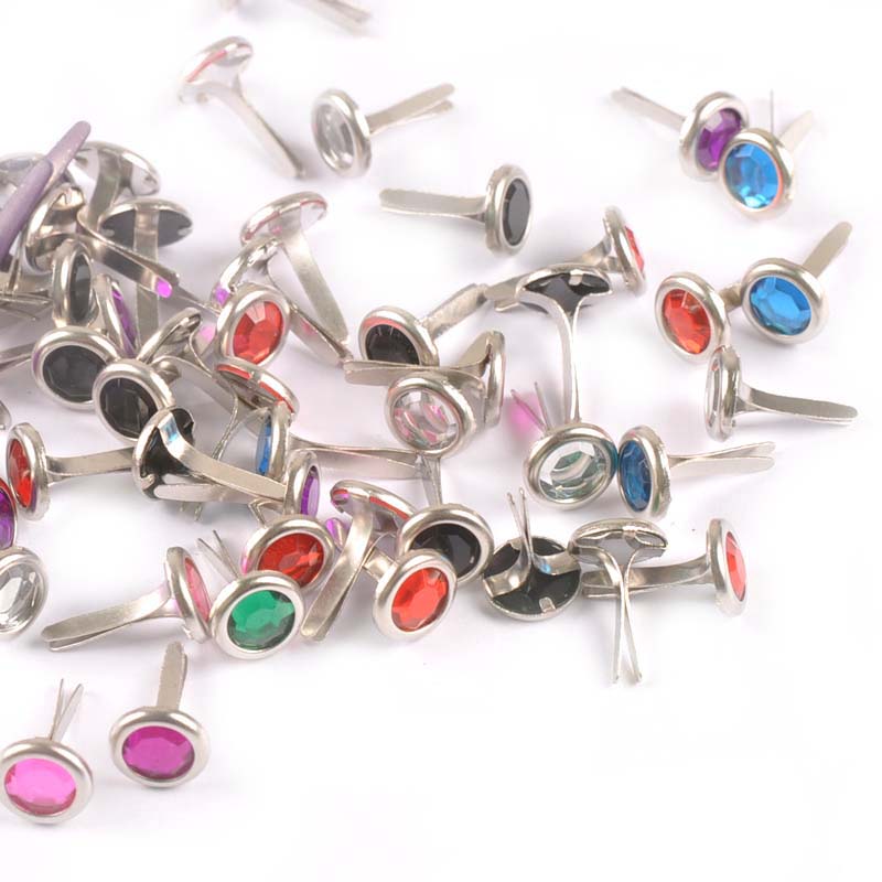 Embellishments For Scrapbooking - 50 stks 8.5X15mm Mix Strass Brads