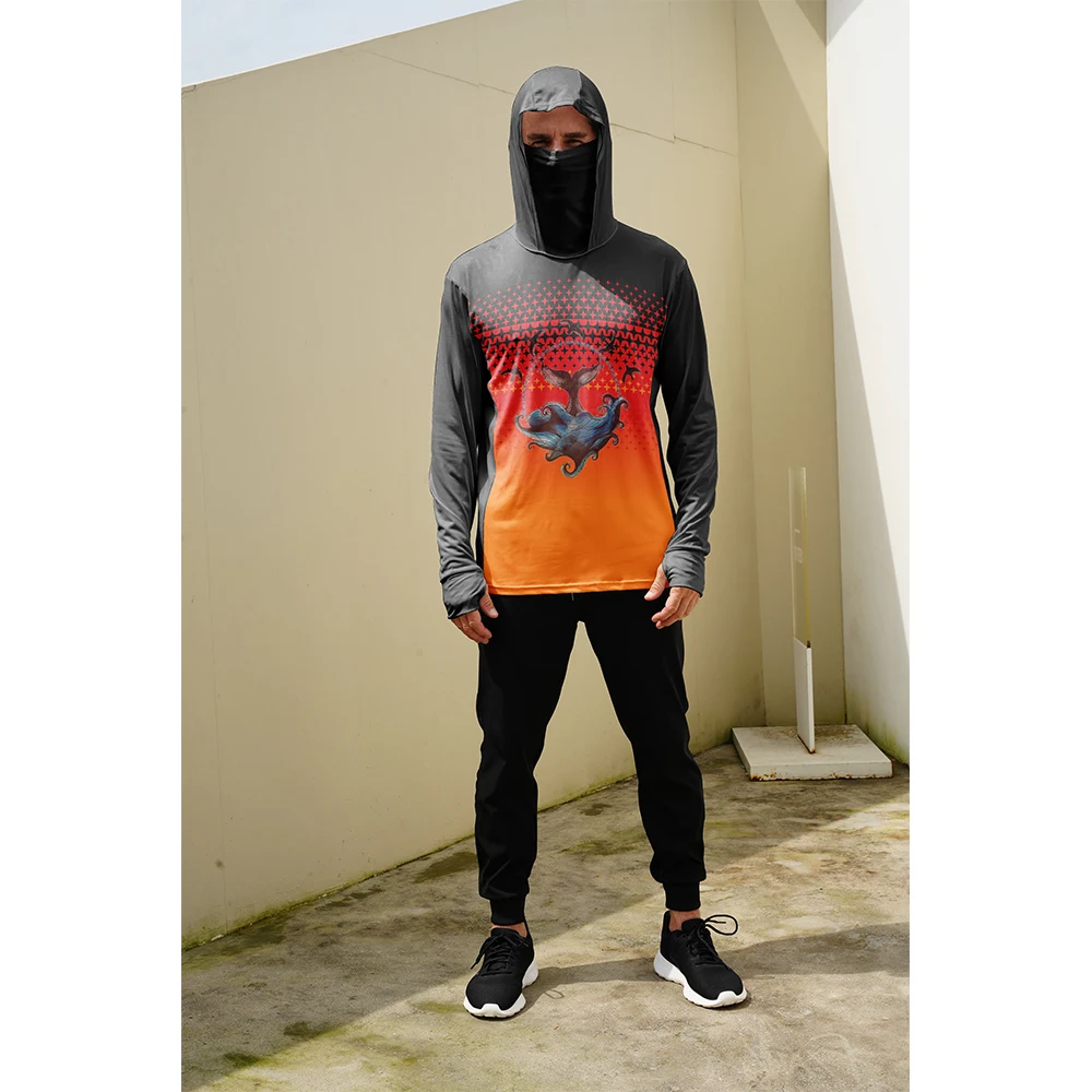 Embellish Knit - Visserijshirts Heren Zonbescherming Hoodie Masker Alles-in-één