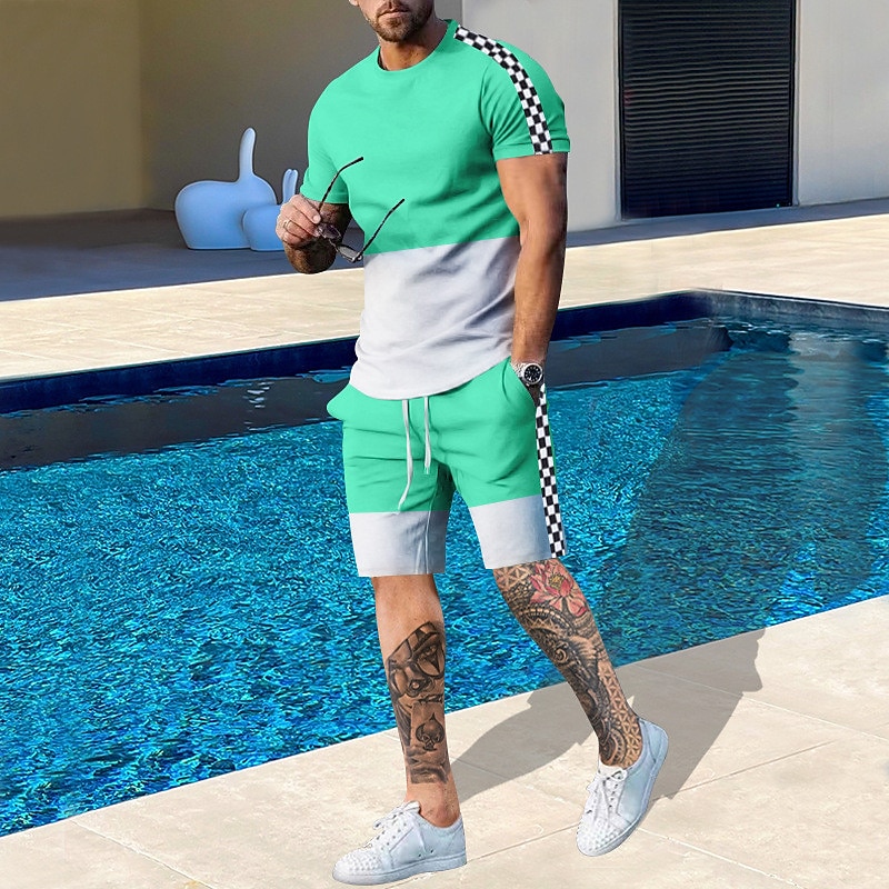 Embellish Knit - Herenpatroon Kleurblokken 2-delige set Shorts en