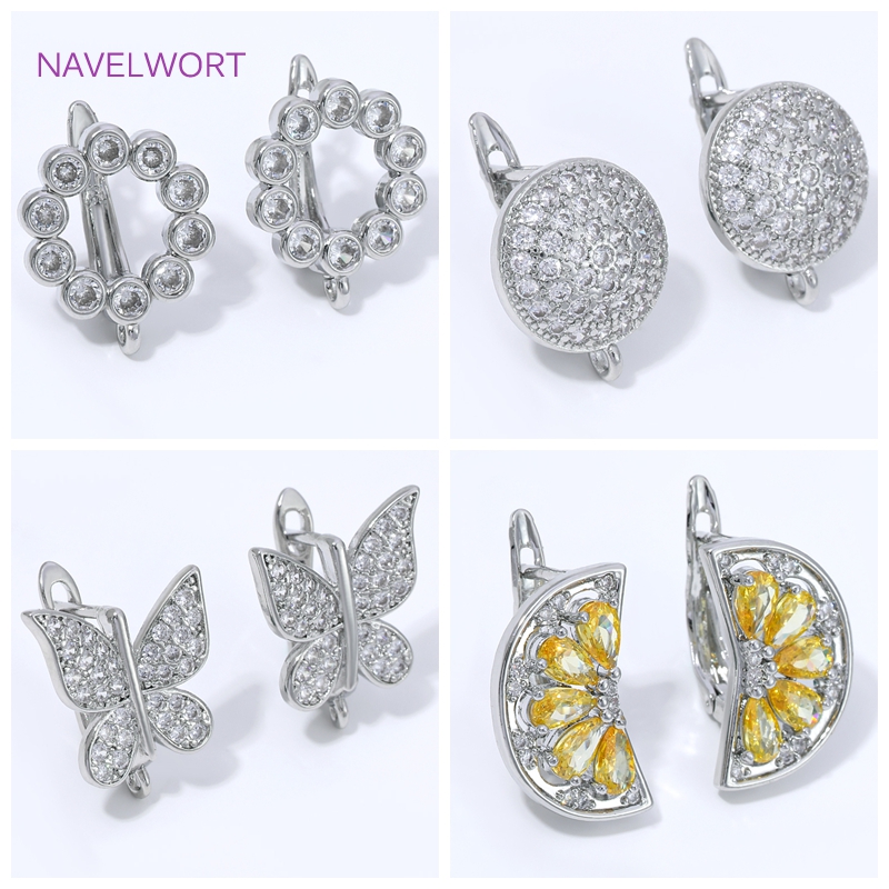 Embellishment Crafts - 18K vergulde waaier-vormige bloem oorhaken, messing