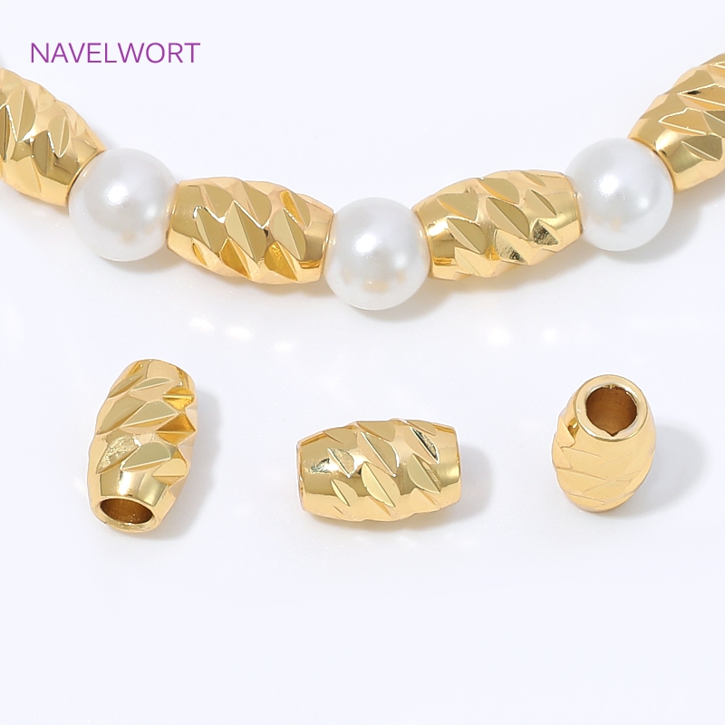 Embroidery Craft - Messing 4/6mm Streep Spacer Kralen 18K
