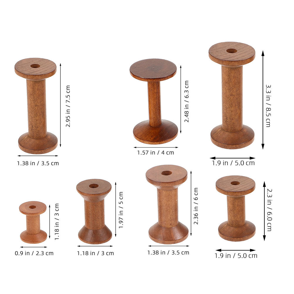 7-delige houten spoelset, ruim - Embroidery Craft recensie en prijs