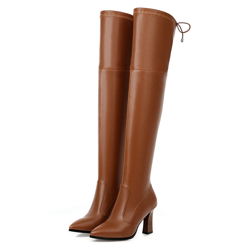 Elastische Dij Hoge Laarzen Vr - Guipure Lace Panel recensie en prijs
