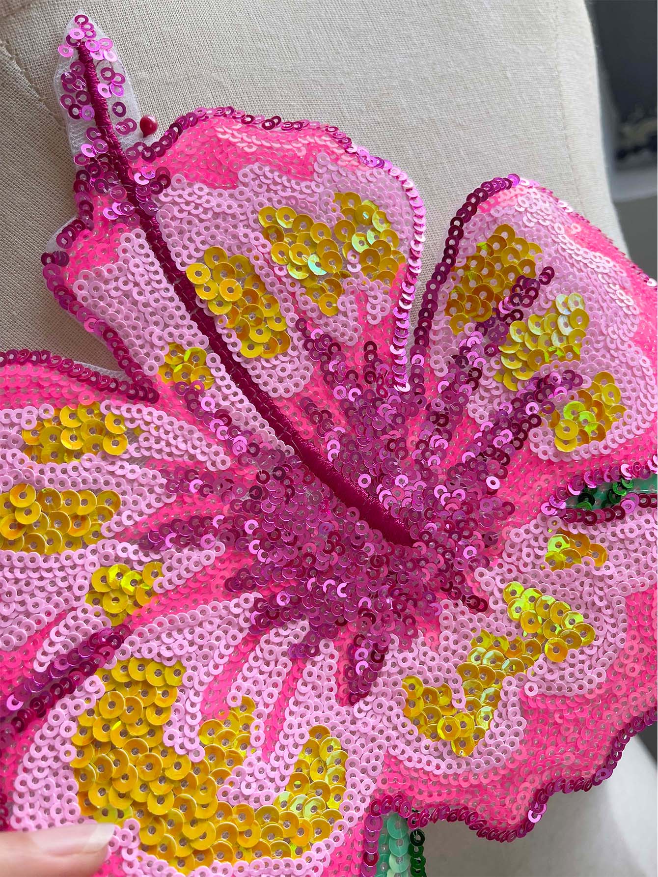 1 stuk 26 cm glanzende roze pa - Applique Patch Flower recensie en prijs
